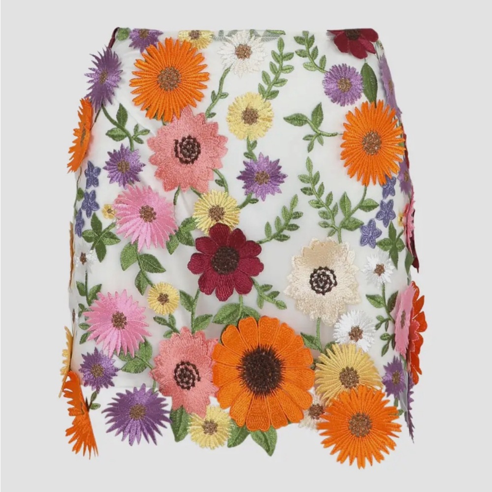 Tina 3-D multi floral skirt